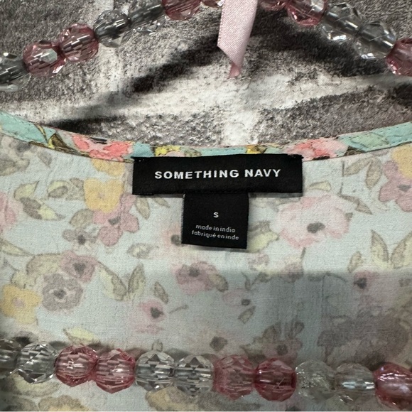 SOMETHING NAVY Easy Woven Top In Teal Romantic blouse button front shirt - Picture 5 of 9